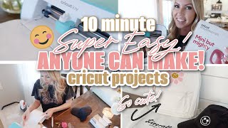 10 MINUTE SUPER EASY DIY ANYONE CAN MAKE CRICUT PROJECTS! / TYPICALLY KATIE / CRICUT JOY EASY PRESS