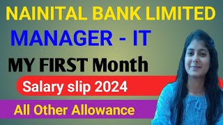 Manager -IT NAINITAL Bank Limited First Month Salary Silp 2024💥 DA HRA TA All Other Allowance