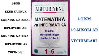 1-Bob | Natural va butun sonlar | 7.EKUB va EKUK. NBS va NBY