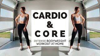 *advanced* CARDIO & CORE at Home Workout | No Equipment