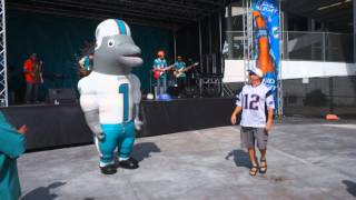 Dolphin's mascot nudges fan (Instant replay)