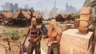 Conan Exiles -  "The village of the Pyramide builders" Sandstone, fully decorated, Xbox, no mods.