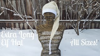 Crochet Pattern Tutorial: Extra Long Elf Hat (baby-adult sizes)