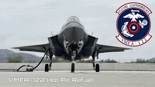 Hot-Pit Refuel of F-35B Lightning IIs of VMFA-122 (4K)