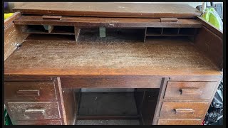 Angus of Menstrie Edwardian Roller Top desk - full restoration, repair and upgrade.