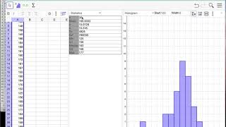 Getting Statistics from Data in Geogebra