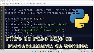 Filtro de Paso Bajo en Procesamiento de Señales