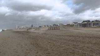 Sturm am Strand in Zandvoort, Nordsee, Niederlande