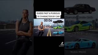 GUESS FAST & FURIOUS 10 CHARACTER BY CAR | CAR LOGO QUIZ #shorts #cars