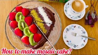 How to make mosaic cake?/No bake!!/Mozaik pasta!!!