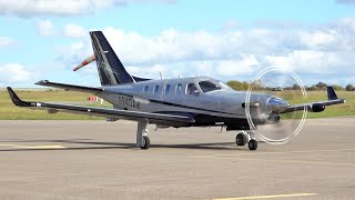 Private Daher TBM 940 start up & take off | Fastest Single Engine Turboprop plane