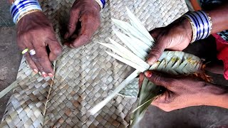 DatePalm Leaf Mats Making with Hands DIY!! Small Scale IndustrY