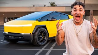 Surprising my Husband with his DREAM CAR!!! (CUSTOM CYBER TRUCK)