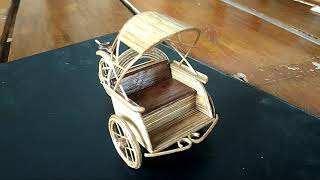 Miniatur Becak Bambu