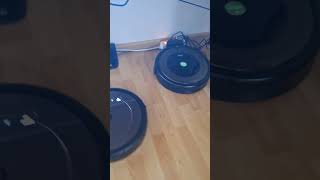 Roomba Combo and Roomba 896 starting cleaning for the evening