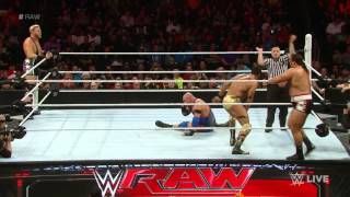 Ryback & Jack Swagger vs  Alberto Del Rio & Rusev with Lana - WWE,  Raw, December 14, 2015