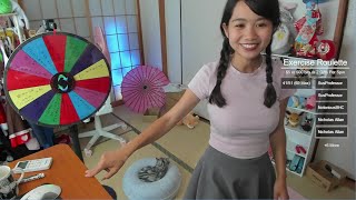 Japan Live 💖💪 Keep Yoshi Fit Day - Exercise Wheel in Tokyo! 🧘‍♀️ よしみゃんルーレット回してエクササイズ！