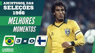 BRASIL 3 x 0 FILÂNDIA  - MELHORES MOMENTOS - AMISTOSO 1986