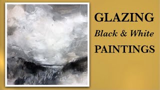 How To GLAZE With Acrylics | Glazing a Black and White Landscape Painting Tutorial