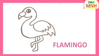 How to DRAW a FLAMINGO Easy Step by Step