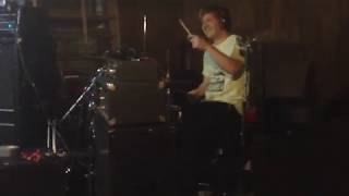 Ben breaks a drum stick