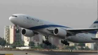 Elal Ailines Boeing 772 taking off rwy 26 at Ben Gurion airport-Israel