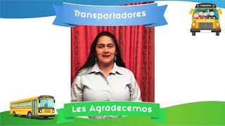 Agradecimiento de nuestro equipo de Transportadores y Servicios Generales