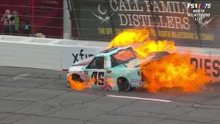 AKINORI OGATA FIERY CRASH -  2023 TYSON 250 NASCAR CRAFTSMAN TRUCK SERIES PRACTICE