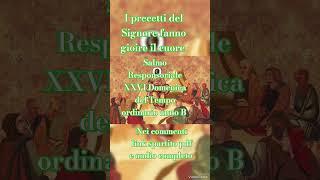 I precetti del Signore fanno gioire il cuore. Salmo Resp. XXVI Domenica del Tempo Ordinario anno B.