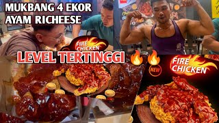 CHEAT DAY MUKBANG AYAM RICHEESE 4 EKOR PALING PEDAS ‼️| anak gym mukbang