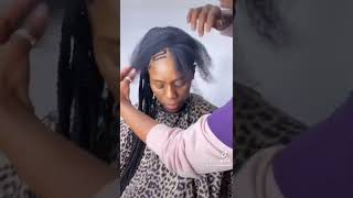 Zig Zag Cornrows on 4C Natural Hair