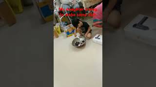 My daughter is trying to make a dish 😍 #short # shorts #ytshorts