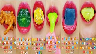 Satisfying ASMR colourful candy🍭Emoji Food Challenge Mukbang #asmr#mukbang#food#youtube#candy