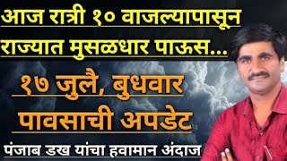 Part-2281- आज रात्री १० वाजल्यापासून राज्यात अतिशय मुसळधार पाऊस होणार...|| पावसाचा जोर प्रचंड राहणार