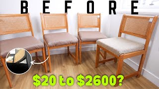 Cane Chairs Furniture Makeover | $20 to $2600? | CB2 Inspired