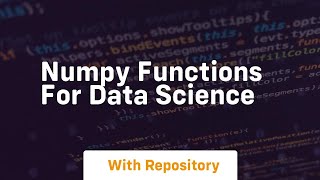 numpy functions for data science