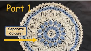 Crochet Two Coloured Pineapple Shell Doily Tutorial Part 1 | Perfect Pineapple Doily