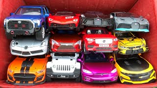 Box Full of Model Cars /Bugatti Divo, Lexus LC500, BMW Dtm, Mercedes Slr, Bugatti La Voiture