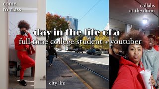 Day in the life of a full time college student & YouTuber | DAVINE RILEY