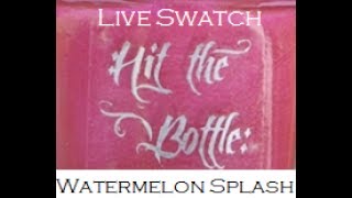 Hit the Bottle Watermelon Splash Stamping Polish Live Swatch