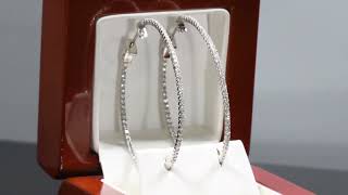 2 Inch Diamond Hoops 14k White Gold by Pompeii3