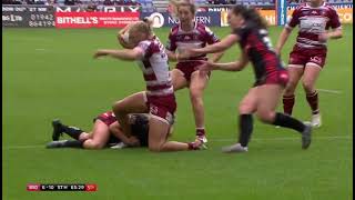 Jodie Cunningham Unbelievable Try Saver vs Wigan Warriors | Women's Rugby League 🏉