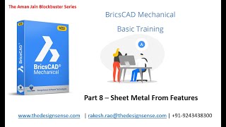 BricsCAD Mechanical Training (Basic) by Aman Jain (Part 8 - Sheet Metal Form Features)