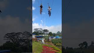 Ride the thrilling sky bike  for a bird's-eye view of the Haven's Dew Resort's below.