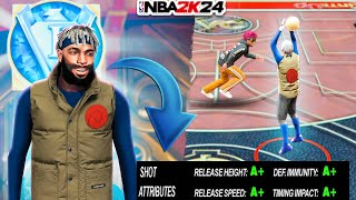 hitting VETERAN 1 with the EASIEST Jumpshot to Green EVER!🤑 + BEST sigs for 6'6 pgs | nba2k24