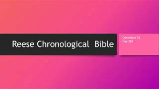 Day 362 or December 28th - Dramatized Chronological Daily Bible Reading