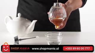 DISPENSER PER MJALT "HONEY DISPENSER NO DRIP WITH STAND ACRYLIC" | SHOP MANIA