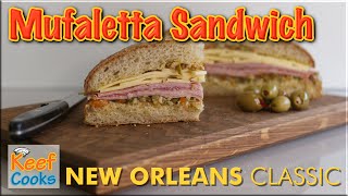 Muffaletta Sandwich Italian American Ham Cheese and Pickle Feast