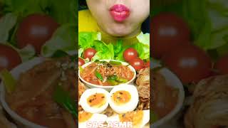 kimchi warp spicy black bean noodles asmr eating sounds cr: SAS ASMR