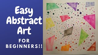 EASY ABSTRACT ART for Beginners using WATERCOLOURS!!! Step By Step Tutorial (Simple!)